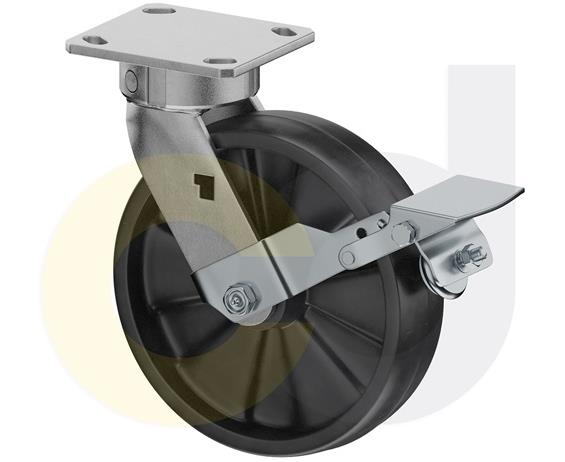 ZINC PLATED CASTERS - GLASS-FILLED NYLON WHEELS