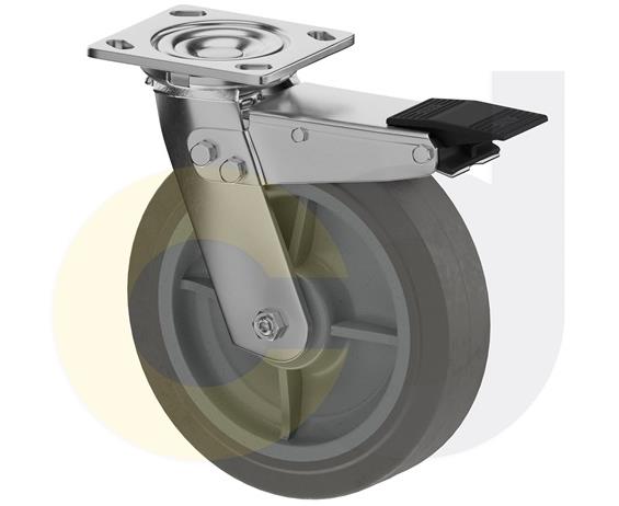 STAINLESS STEEL CASTERS - THERMO-RUBBER WHEELS