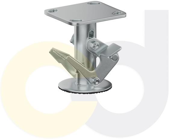 CASTERDEPOT FLOOR LOCKS - TOP PLATE 4 X 4.5 - PEDAL STYLE