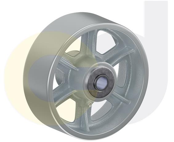 ZINC PLATED KINGPINLESS CASTERS- CAST IRON WHEELS