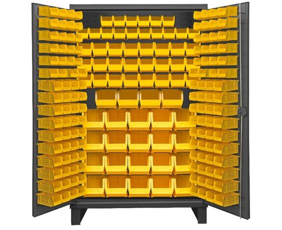 HEAVY DUTY STORAGE CABINETS WITH HOOK-ON BINS