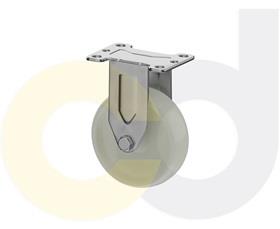 STAINLESS STEEL CASTERS - WHITE NYLON WHEELS