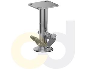 CASTERDEPOT FLOOR LOCKS - TOP PLATE 4 X 4.5 - STAINLESS STEEL PEDAL STYLE