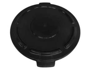 CRUSADER ROUND TRASH CANS - LIDS &amp; DOLLY