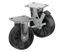 CASTERDEPOT ERGONOMIC, TOP PLATE CASTERS - GLASS-FILLED NYLON WHEEL-  CAP. UP TO 1400 LBS.