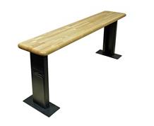 LOCKER ROOM BENCH WITH 12GA. STEEL PEDESTALS